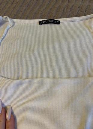 Біла кофтинка zara в рубчик 2