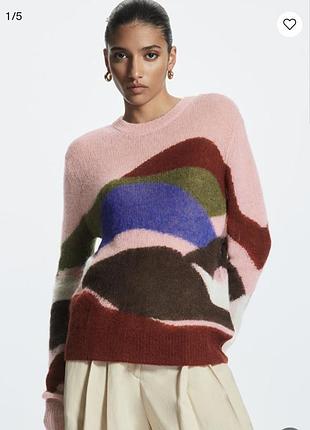 Cos regular-fit printed mohair jumper