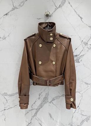 Косуха кожаная куртка balmain