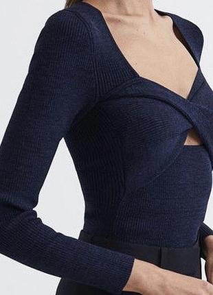 Обтисла блуза топ з люрексом  reiss, l