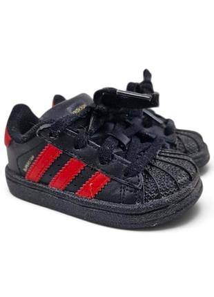 Adidas superstar 1 червоно-чорний розмір 19 для малюків