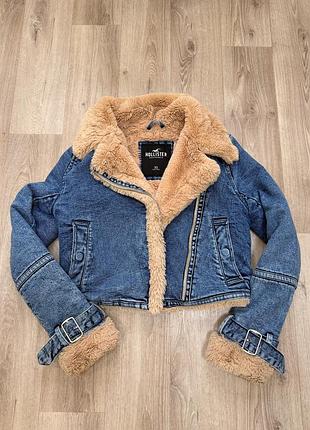 Фірмова, джинсова куртка/авіатор. hollister, xs