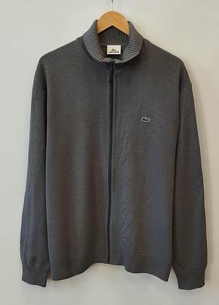 Мужская кофта на молнии, кардиган   lacoste wool blend (размер  xl/xxl)