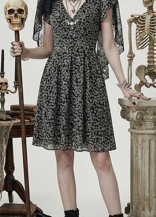 Готическое легкое платье с черепами jasmine london (m/l)