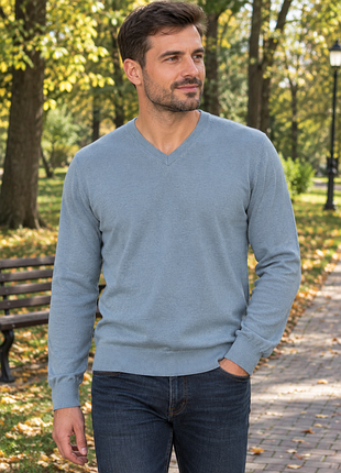 Джемпер чоловічий uniqlo р.m-l 100%wool колір блакитний