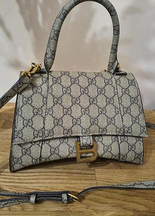 Крос-боді для жінок gucci balenciaga x gucci сіра з монограмою