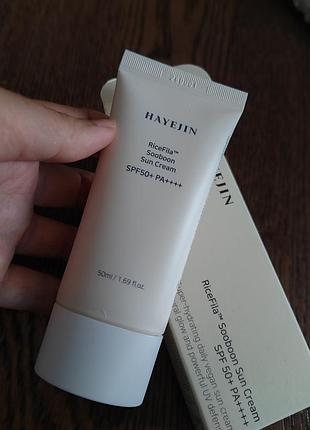 Сонцезахисний крем hayejin ricefila sooboon sun cream spf 50+ pa++++ 50 мл