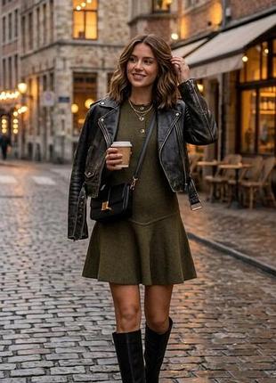 Нова трикотажна сукня плаття міні zara без рукавів, коричнева s