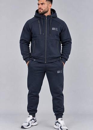 Чоловічий зимовий спортивний костюм puma темно-синій