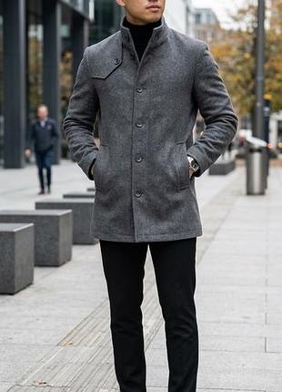 Демисезонные шерстяное полу пальто selected homme