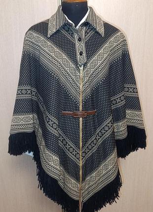 Винтажное вязание пончо 1970-х годов butte knit