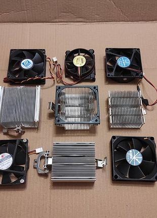 Лот кулерів і радіаторів охолодження пк вентилятори радіатори 12v б/у