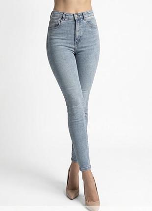 Блакитні джинси zara skinny з щільного деніму, розмір 34