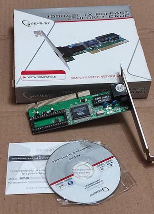 Сетевая карта pci gembird nic-r2 10100 mbps via vt6105 полный комплект