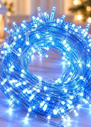 Світлодіодна гірлянда 800 led 45 метрів синя / гірлянда-нитка / декоративне освітлення 220 в