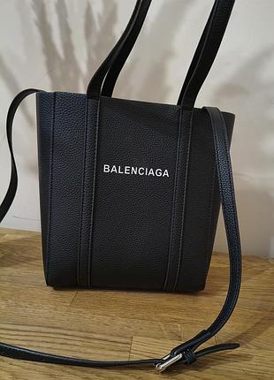 Шопер жіночий balenciaga чорний шкіряний