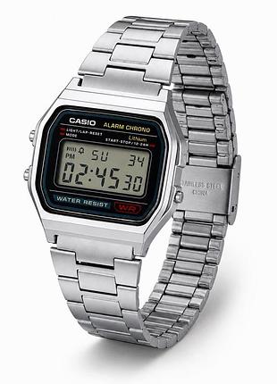 Мужские часы casio a158wa-1u классические электронные со стальным браслетом