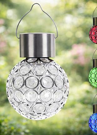 Садовий кристалічний світильник / вуличний сонячний ліхтар garden light / світильник із сонячною панеллю