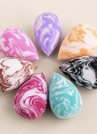 Спонж для макіяжу marble beauty blender крапля zip-пакет