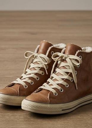 Шкіряні зимові/утеплені кеди converse chuck taylor all star (46 розмір / 30 см)