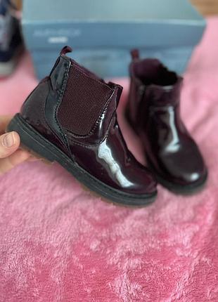 Черевики для дівчаток zara бордові лаковані