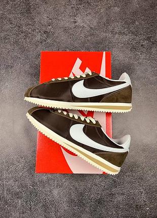 Nike cortez brown white /коричневые кроссовки найк кортез