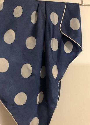 Шовкова хустка в великий горох polka dot (100% шовк, 63х66 см)