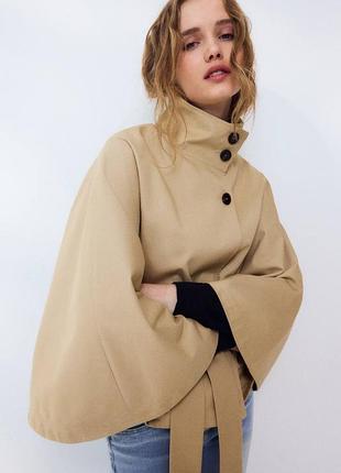 Піджак жіночий h&m твіловий кейп бежевий м/л