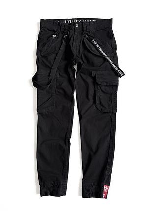 Alpha industries agent slim fit cargo pants чорні чоловічі штани карго джогери 29-s