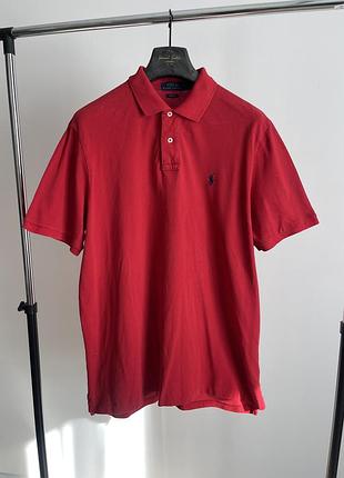 Чоловіча футболка поло polo ralph lauren xl (classic fit) червоного кольору
