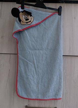 Махровое полотенце с уголком с капюшоном из mickey disney размер 70*78см