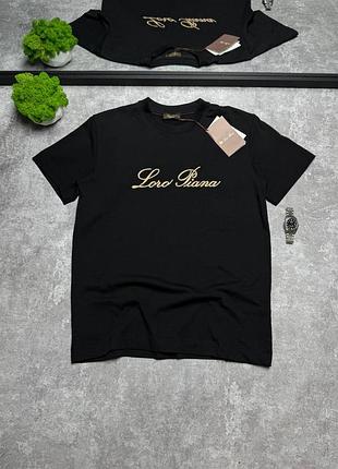 Loro piana — футболка з вишитим логотипом