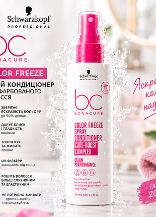 Спрей-кондиціонер для фарбованого волосся schwarzkopf bc bonacure color freeze, 200 мл