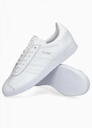 Оригінальні білі шкіряні кросівки adidas originals gazelle 40 розміру