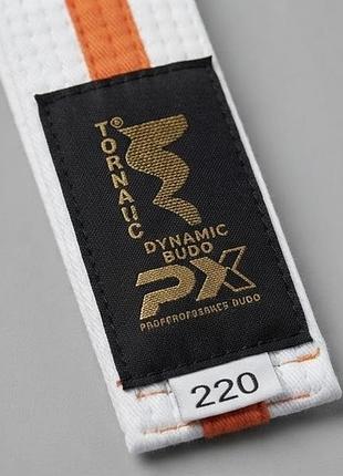 Аксесуари px dynamic budo tornado білий пояс із помаранчевою смугою (220 см)