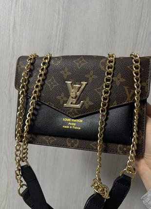 Сумка жіноча louis vuitton коричнева з чорним