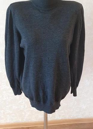 Женский шерстяной свитер водолазка marks &amp; spencer из 100% шерсти ягненка (lambswool), размер 14 (l)