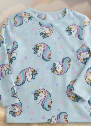 Пижамная теплая кофта "единороги" для девочки primark (1.5-2 года / 92 см)