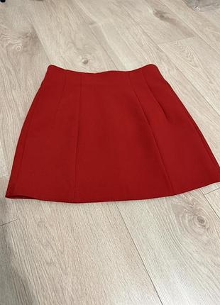Міні-спідниця жіноча zara червона