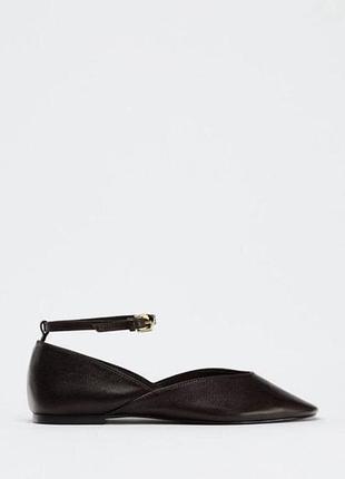 Шкіряні балетки туфлі zara 37 2