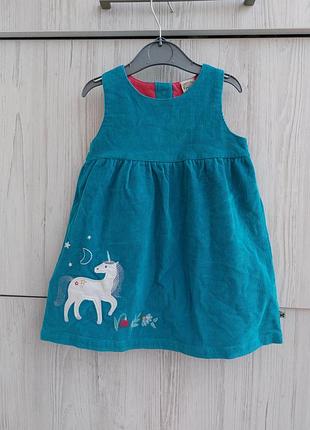 Брендовый вельветовый сарафан frugi для девочки 12-18м