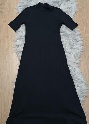 Базовое трикотажное женское платье миди фирмы zara