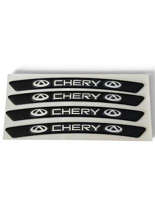 Металлические наклейки на диск авто с логотипом chery, черные
