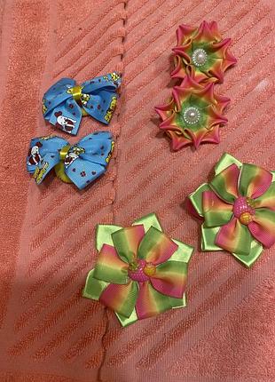 Заколки резинки по 2 штучки одинаковых 3 пары состояние отличное