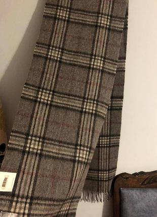 Новый шерстяной шарф amanda christensen sweden (100% pure virgin wool, с биркой, 29х184 см)