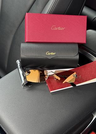 Очки  cartier panthère brown/gold ct0598s 001 55/20/140