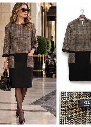 Gucci, made in italy, плаття прямого крою, з кишенями, в клітинку.