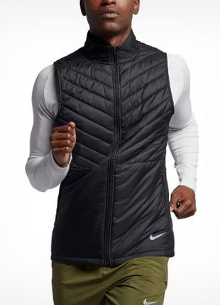Беговая жилетка nwt nike aerolayer full zip thermal men large running gilet vest