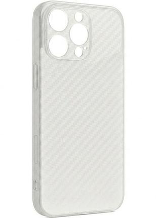 Чехол getman carbon ultra slim для apple iphone 15 pro max (6.7") clear white