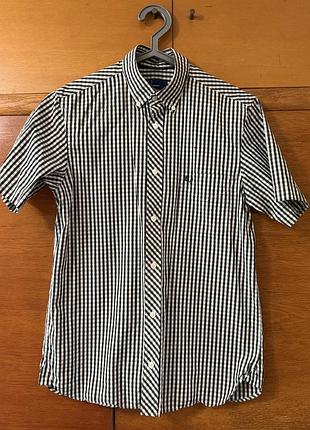 Оригінальна чоловіча картата сорочка теніска fred perry 100% cotton розмір s m є нюанс
